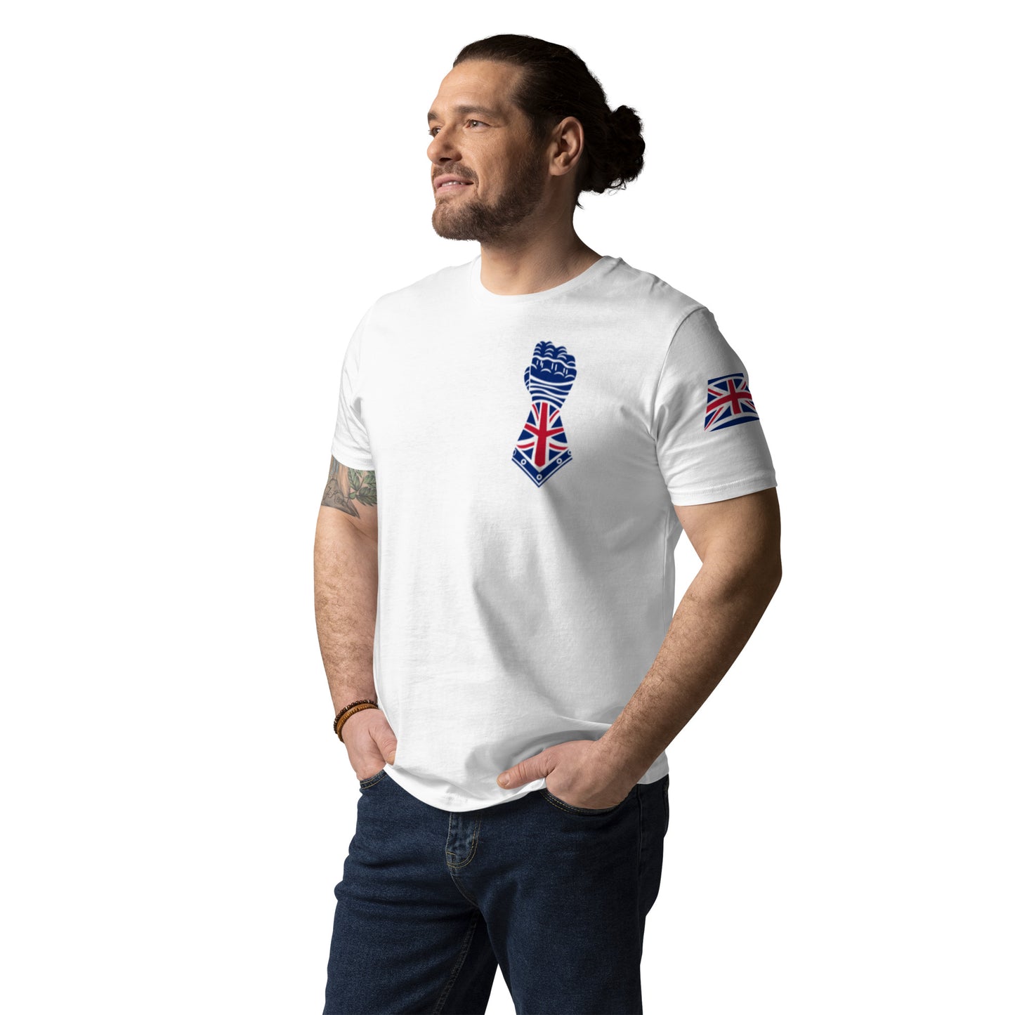 White and Union Jack Colours - Gauntlet Back