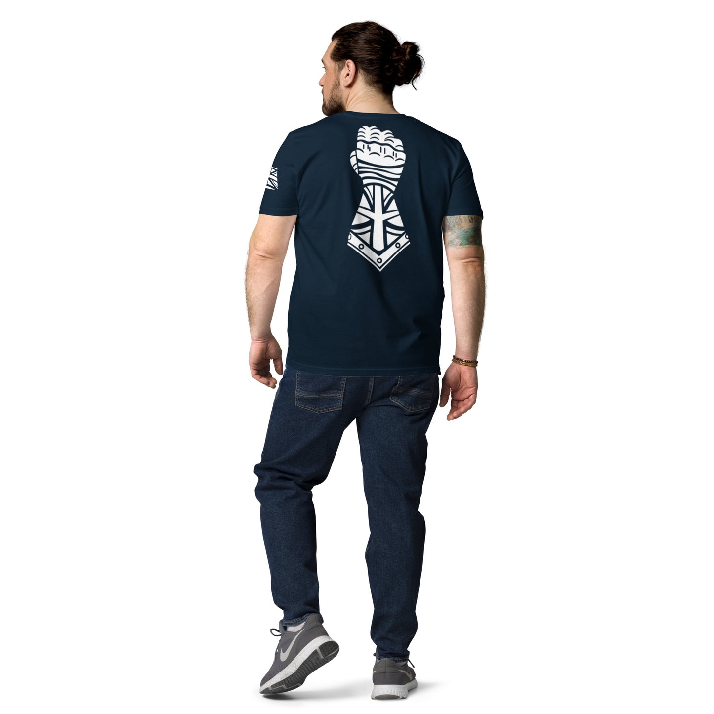 Navy and White - Gauntlet Back