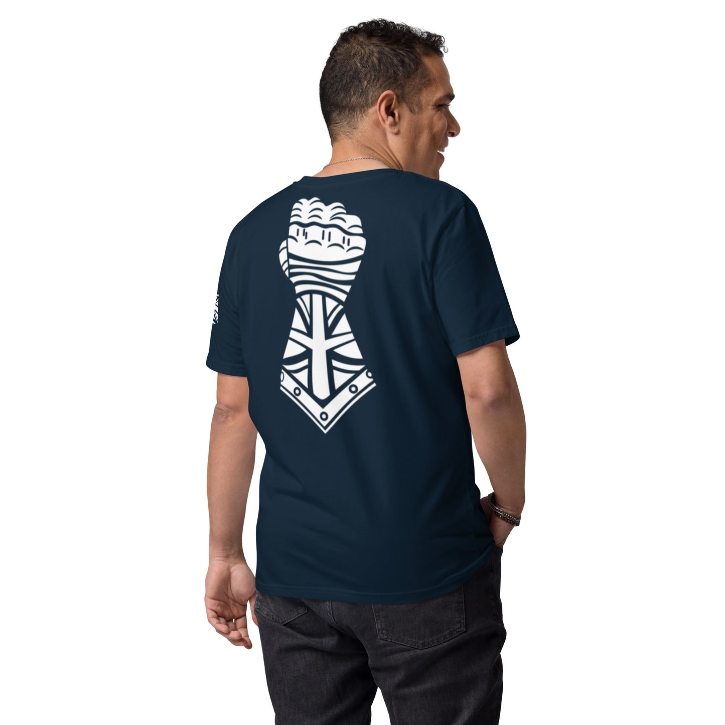 Navy and White - Gauntlet Back