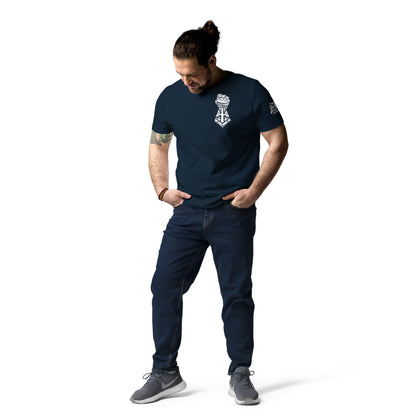 Navy and White - Gauntlet Back